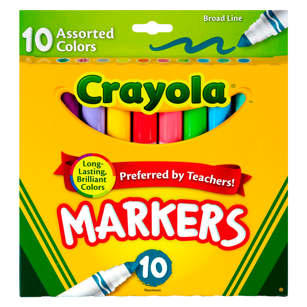 Crayola Marcadores Clasificados Punta Gruesa 10 Colores