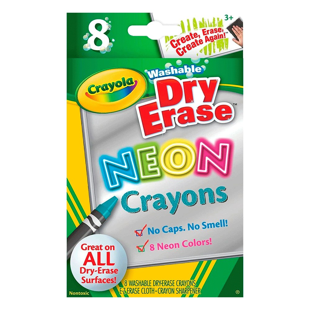 Crayola Crayones Neon Borrable 8 Colores