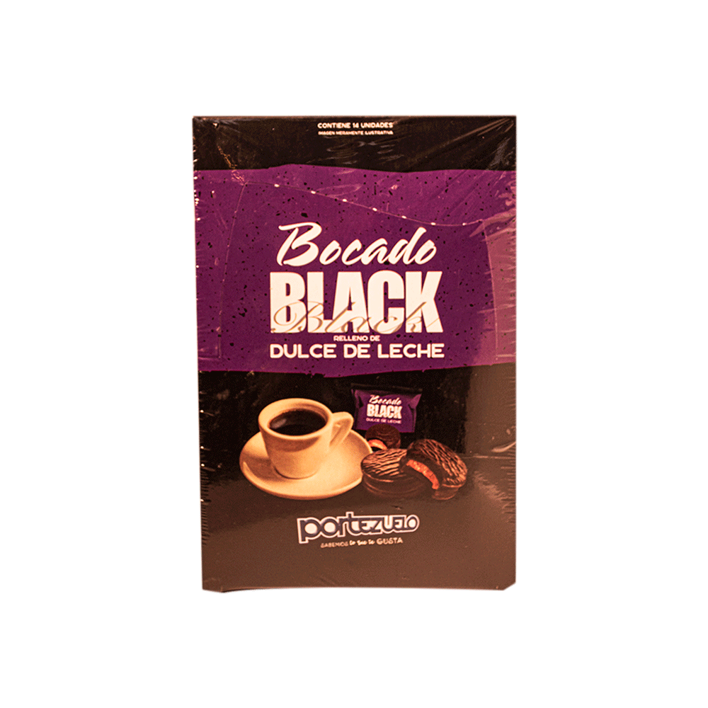 Portezuelo Alfajor Chocolate Negro Con Dulce De Leche Pack x 14